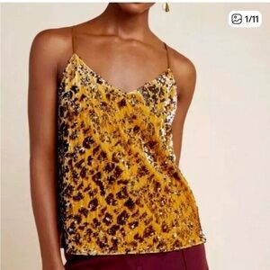 Anthropologie RO & DE Esther Velvet Sequin Cami Top Sz S